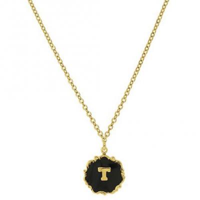 Necklace Gold-Dipped Black Enamel Initial T.JPG